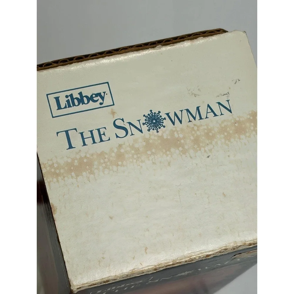 Vintage‎ Libbey Frosted Glass Snowman Votive Holder Kitsch Holiday
